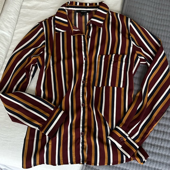 Striped Button Up Top - Picture 2 of 2